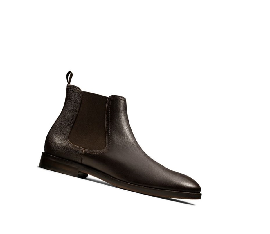 Clarks Oliver Top Leder Chelsea Boots Herren Dunkelbraun | BTVJ24596