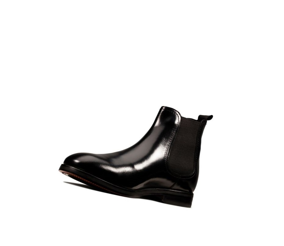 Clarks Oliver Top Leder Chelsea Boots Herren Schwarz | UMYL54732