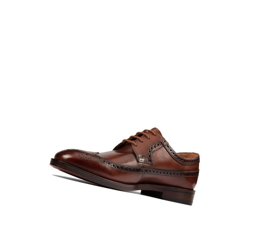 Clarks Oliver Wing Leder Weite Fit Lederschuhe Herren Dunkelbraun | CIZX35497