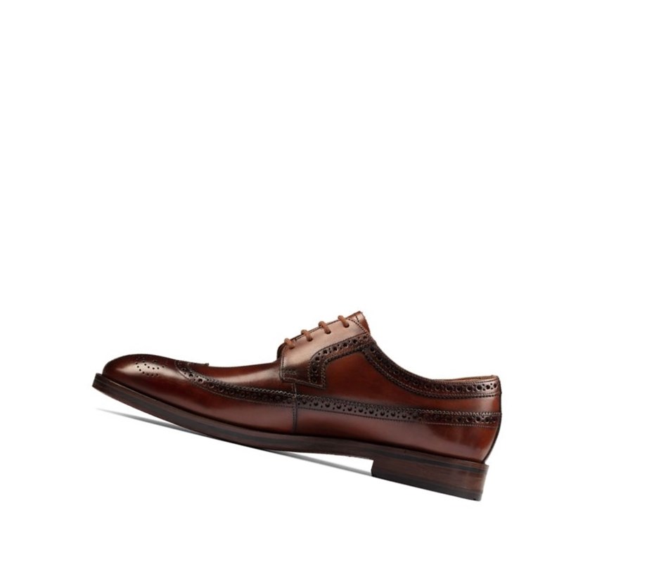 Clarks Oliver Wing Leder Weite Fit Lederschuhe Herren Dunkelbraun | CIZX35497