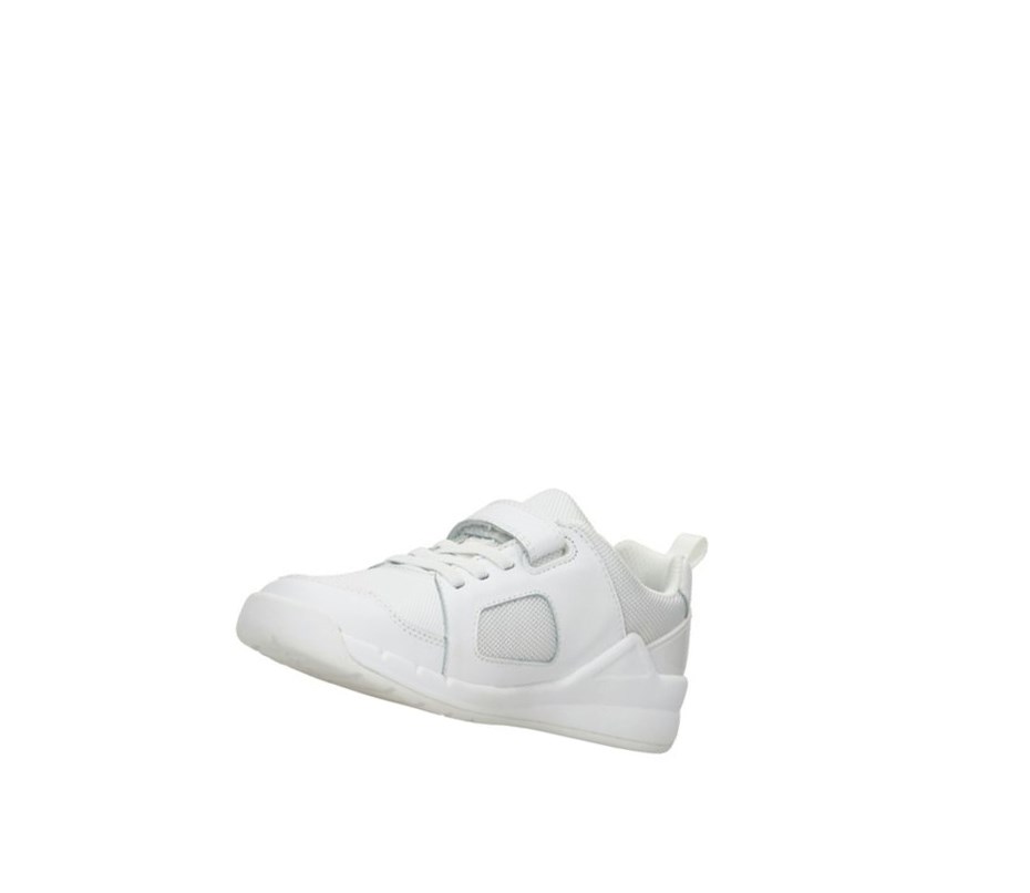 Clarks Orbit Ride Leder Sneakers Jungen Weiß | DANM71049