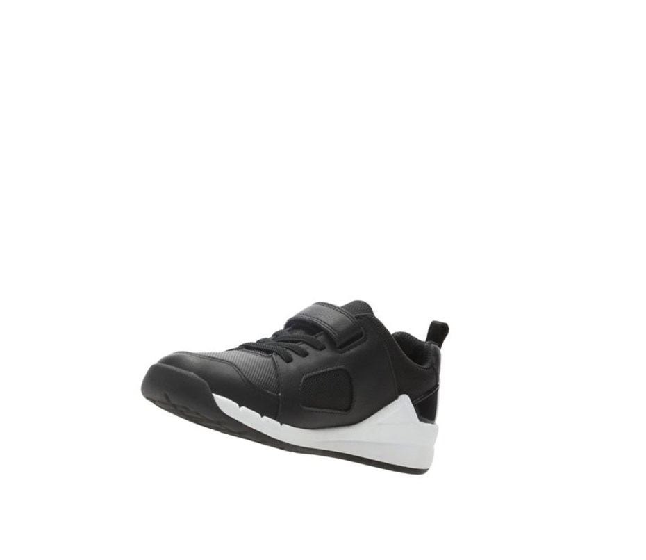 Clarks Orbit Ride Leder Sneakers Jungen Schwarz | QFRV58243