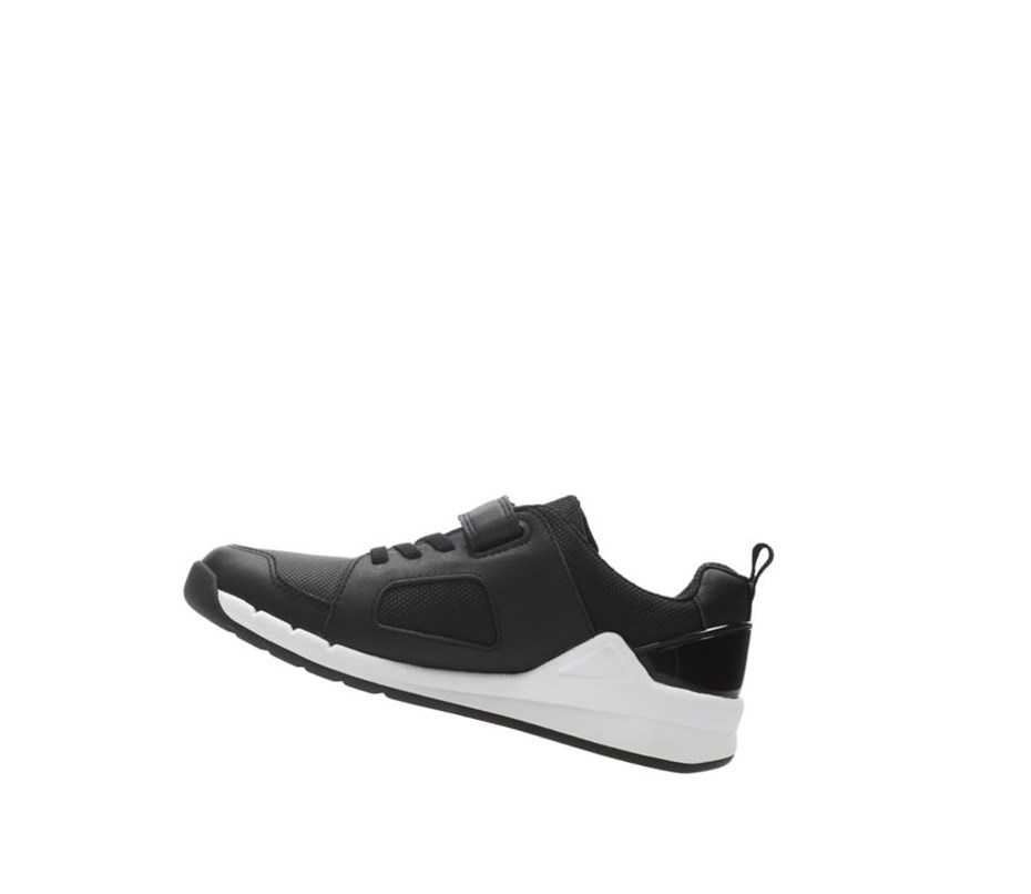Clarks Orbit Ride Leder Sneakers Jungen Schwarz | QFRV58243