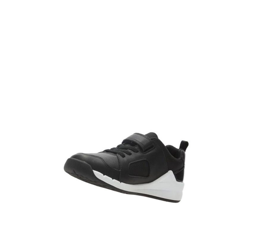 Clarks Orbit Ride Leder Sneakers Jungen Schwarz | SQAP34571