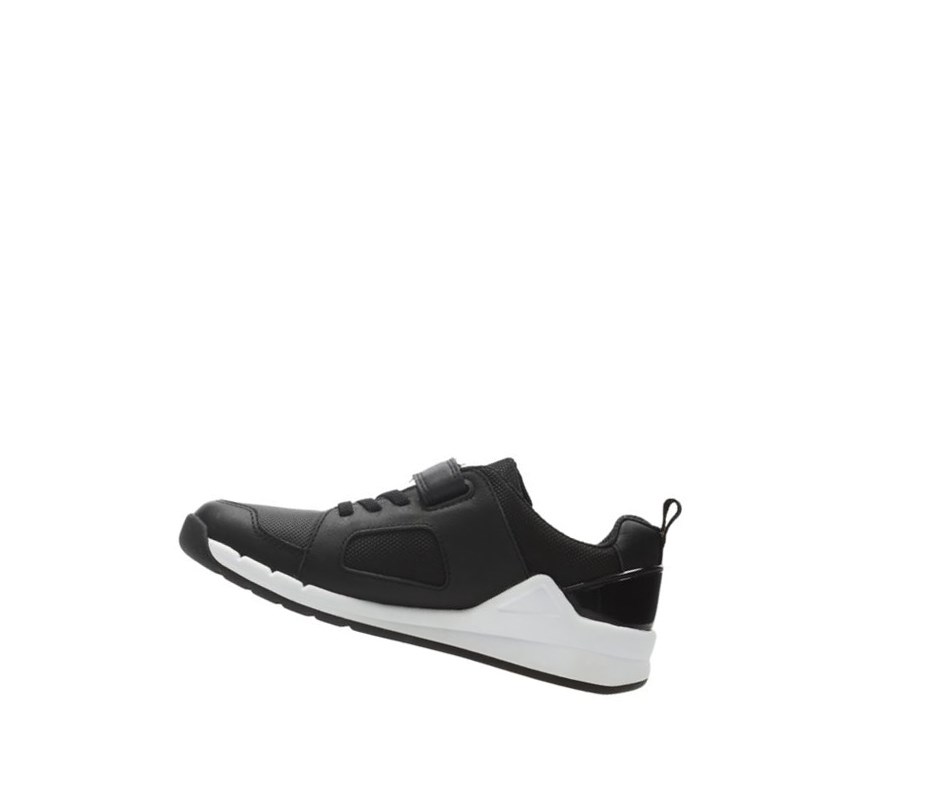 Clarks Orbit Ride Leder Sneakers Jungen Schwarz | SQAP34571