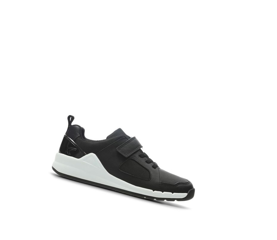 Clarks Orbit Ride Leder Sneakers Jungen Schwarz | SQAP34571