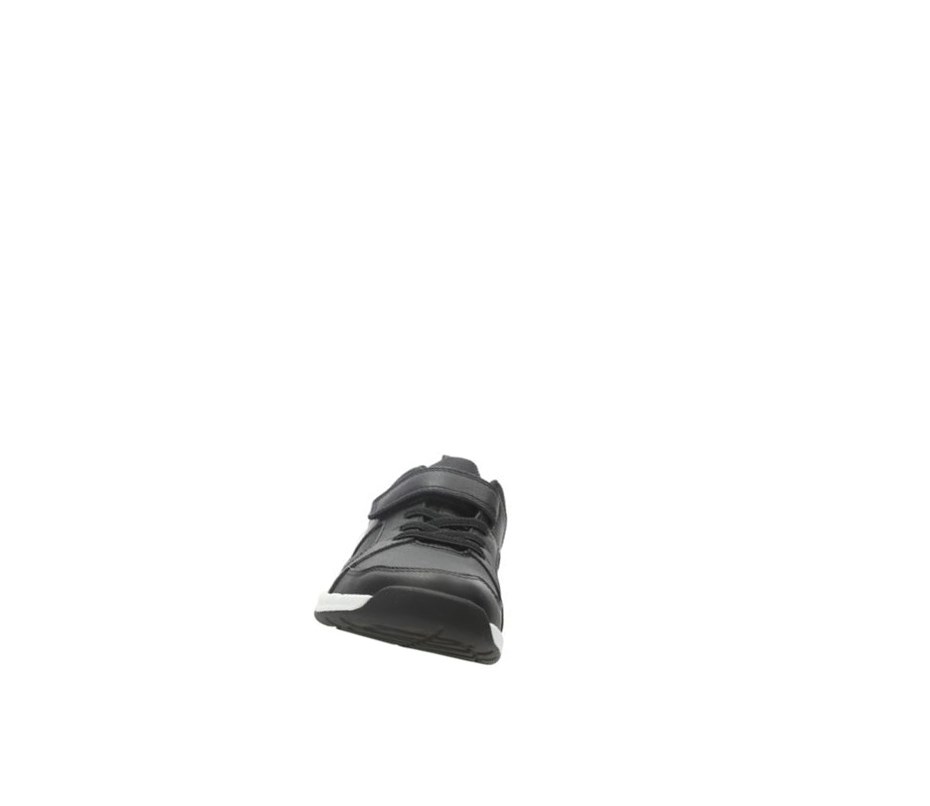 Clarks Orbit Ride Leder Sneakers Mädchen Schwarz | EJOB29056