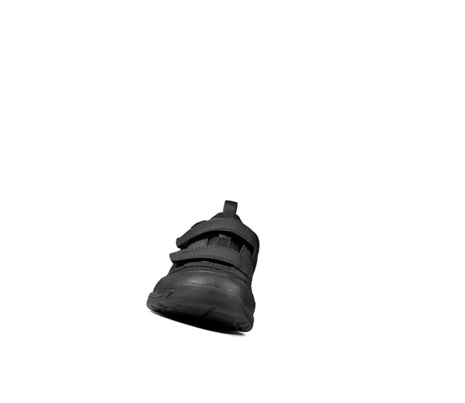 Clarks Orbit Sprint Leder Sneakers Mädchen Schwarz | GFBL45603