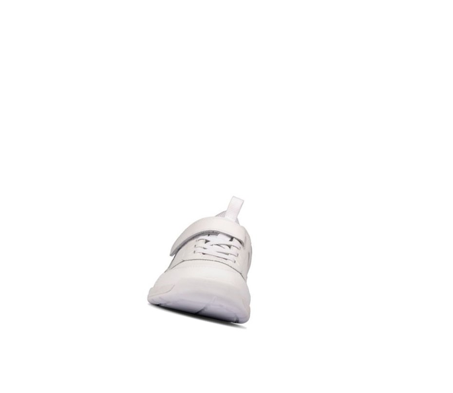 Clarks Orbit Sprint Leder Sneakers Mädchen Weiß | TRSH81469