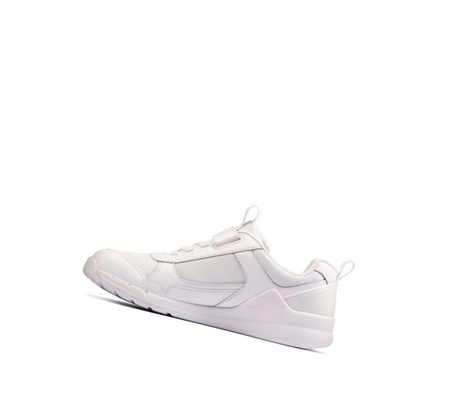 Clarks Orbit Sprint Leder Sneakers Mädchen Weiß | TRSH81469