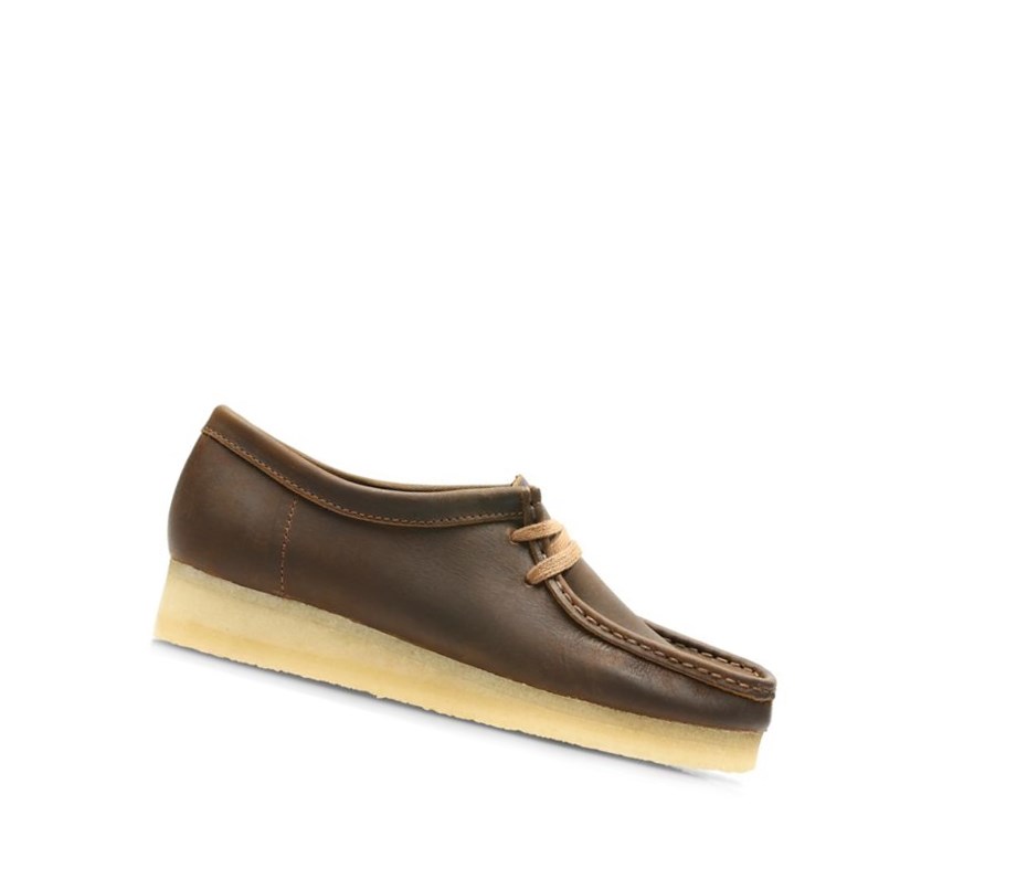 Clarks Original Leder Wallabee Damen Dunkelbraun | SHKG64153