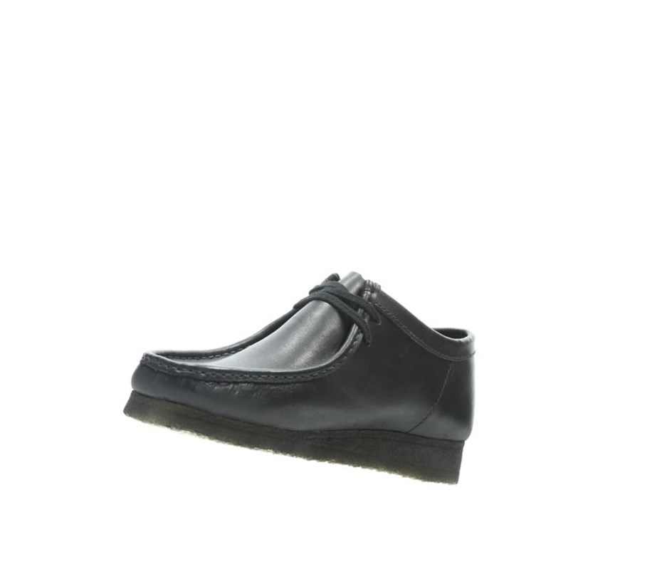 Clarks Original Leder Wallabee Damen Schwarz | GKLU82305