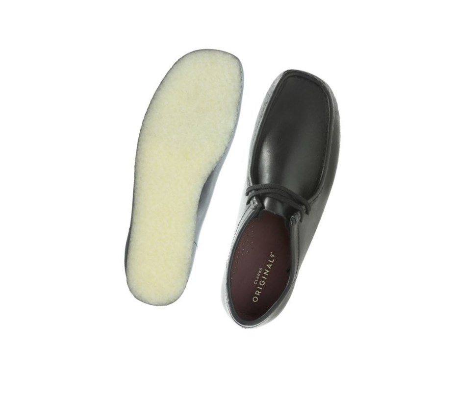 Clarks Original Leder Wallabee Damen Schwarz | GKLU82305