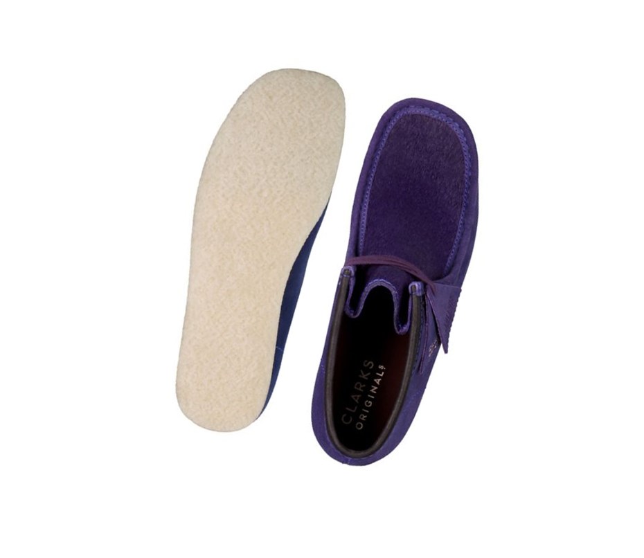 Clarks Original Leder Wallabee Herren Lila | EMTA16280