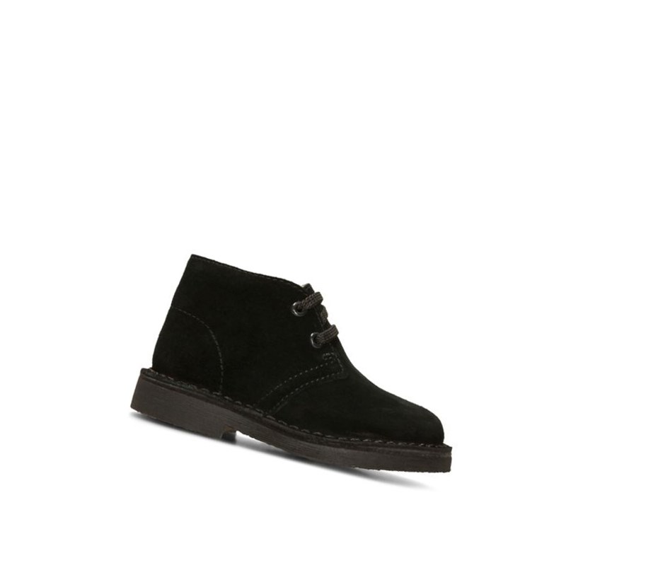Clarks Original Wildleder Freizeitschuhe Jungen Schwarz | MNHL53076