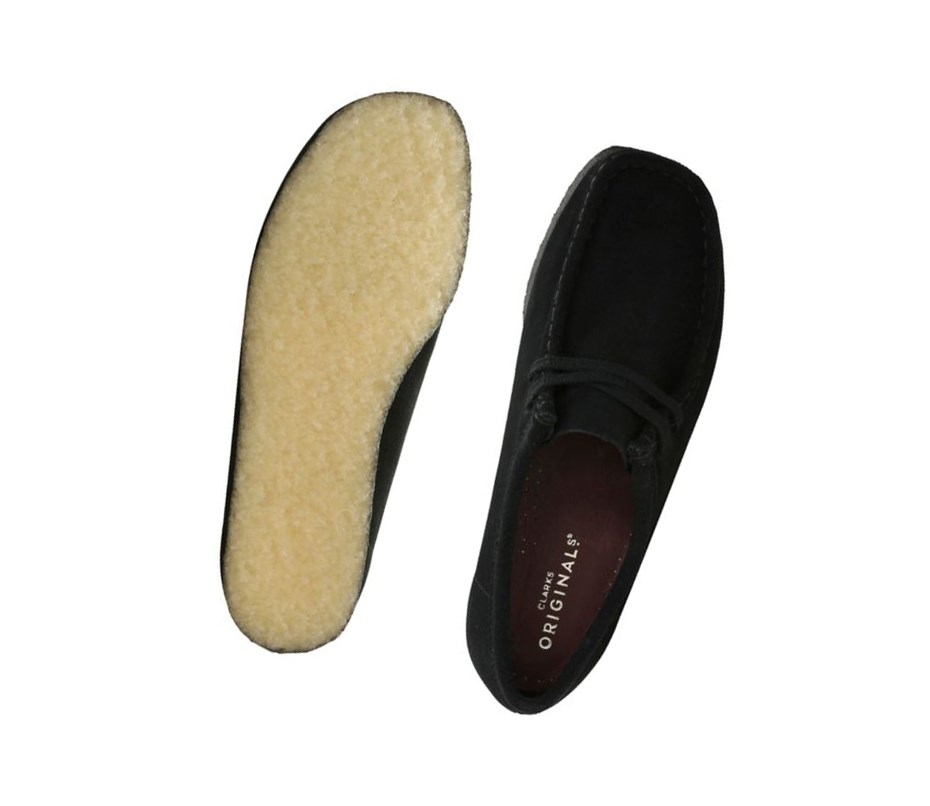 Clarks Original Wildleder Wallabee Damen Schwarz | YELT09162