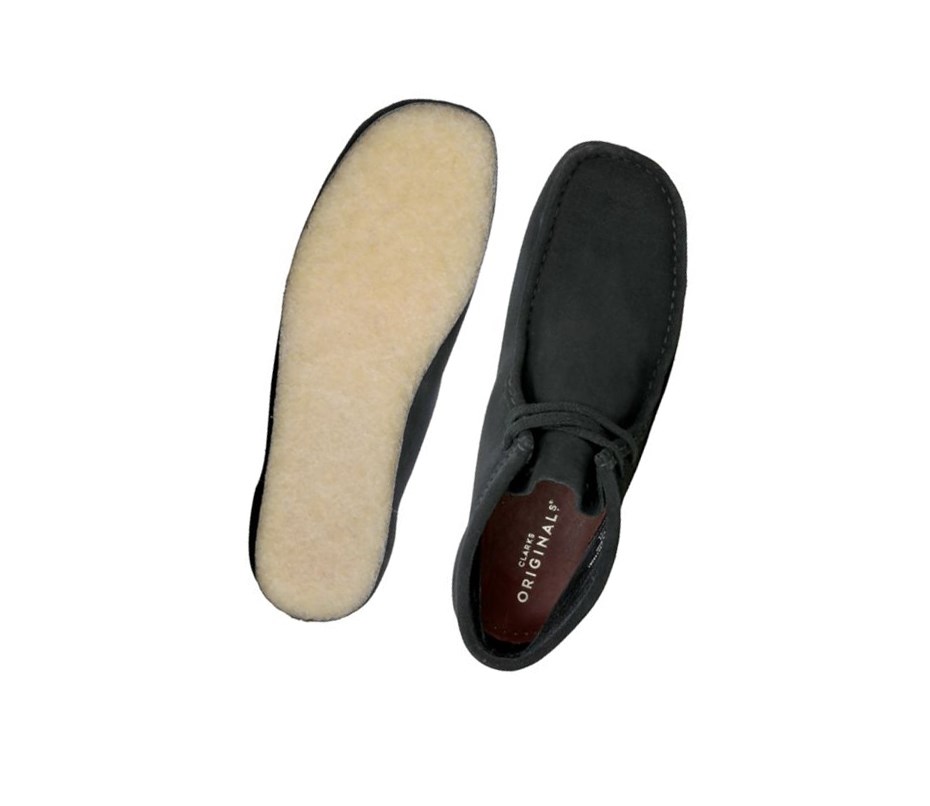 Clarks Original Wildleder Wallabee Herren Schwarz | FVGP79426