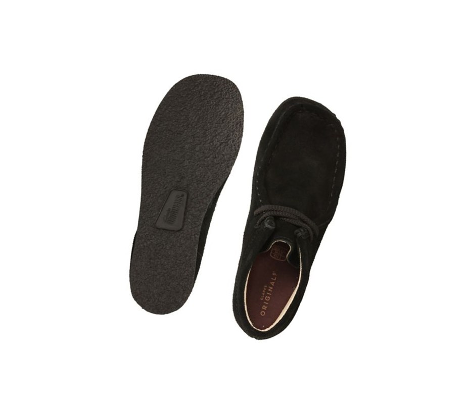 Clarks Original Wildleder Wallabee Mädchen Schwarz | NGLO03847