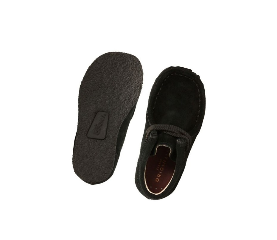 Clarks Original Wildleder Wallabee Mädchen Schwarz | WAIK40138