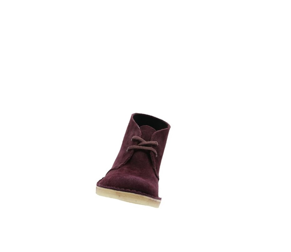 Clarks Original Wildleder Wüstenstiefel Damen Bordeaux | CJUL03987