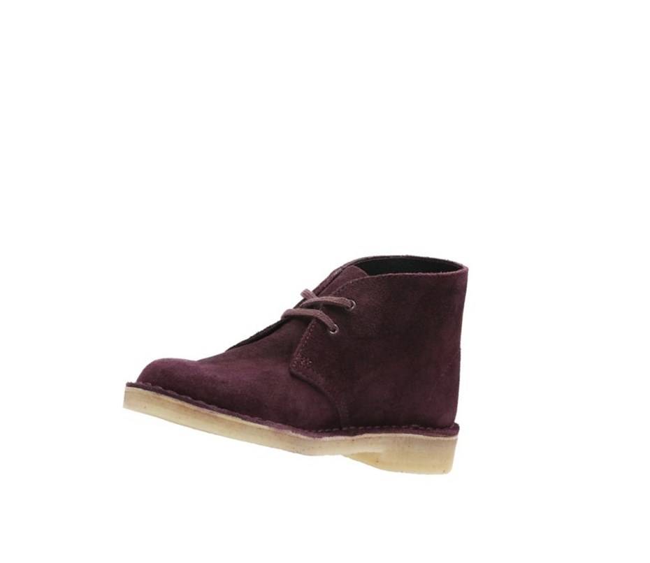 Clarks Original Wildleder Wüstenstiefel Damen Bordeaux | CJUL03987