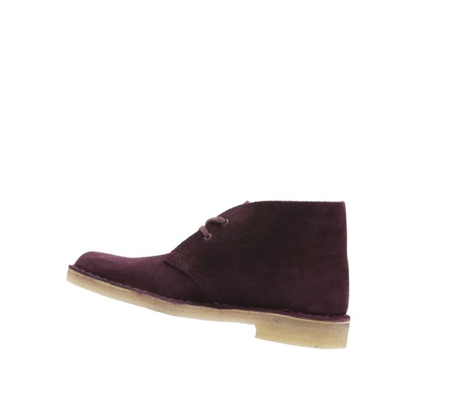 Clarks Original Wildleder Wüstenstiefel Damen Bordeaux | CJUL03987