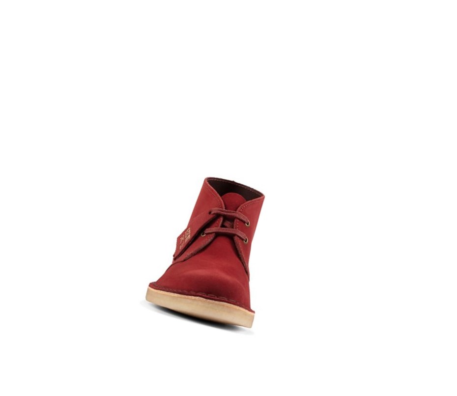 Clarks Original Wildleder Wüstenstiefel Damen Rot | GVJF27850