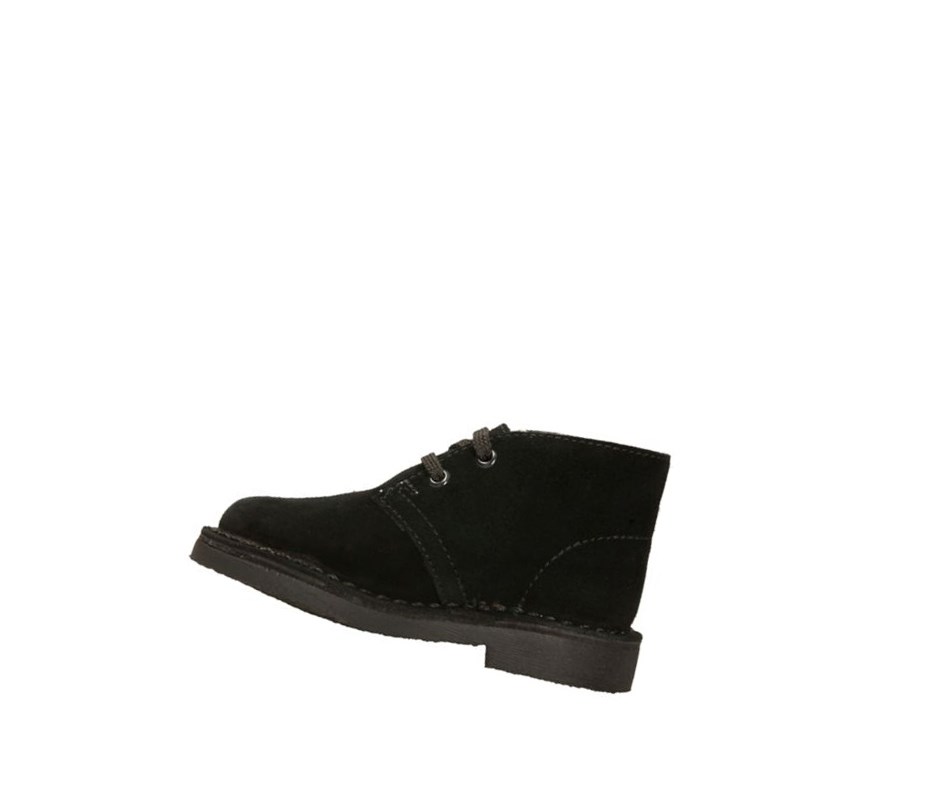 Clarks Original Wildleder Wüstenstiefel Jungen Schwarz | SXFG83510