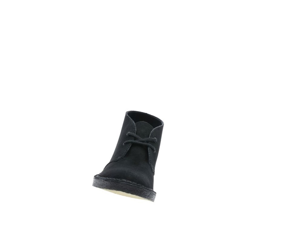 Clarks Original Wildleder Wüstenstiefel Damen Schwarz | WFDT35014