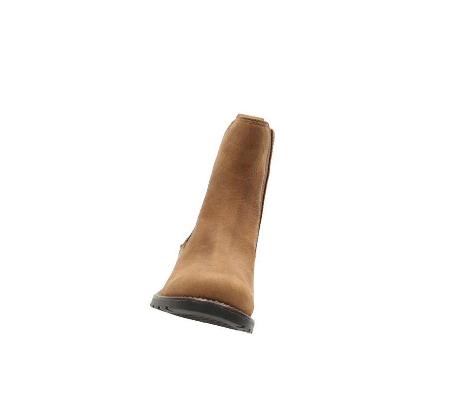Clarks Orinoco Club Leder Chelsea Boots Damen Braun | DGMF24305