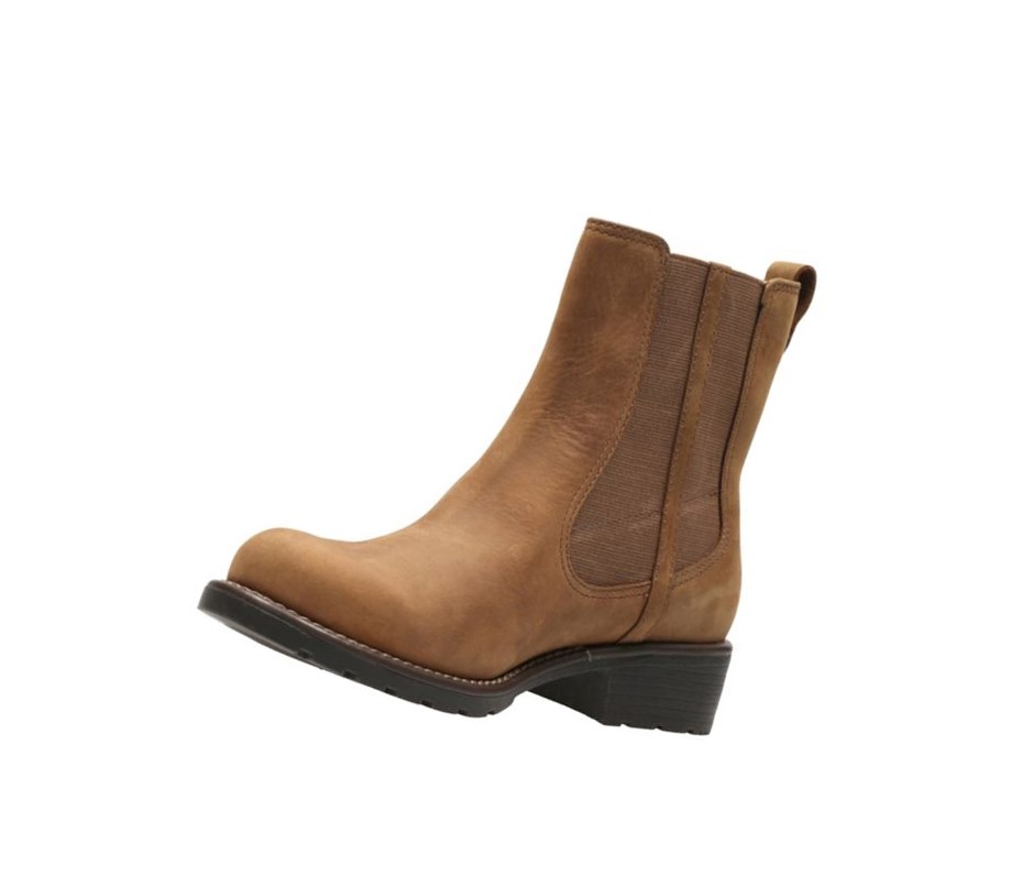 Clarks Orinoco Club Leder Chelsea Boots Damen Braun | DGMF24305