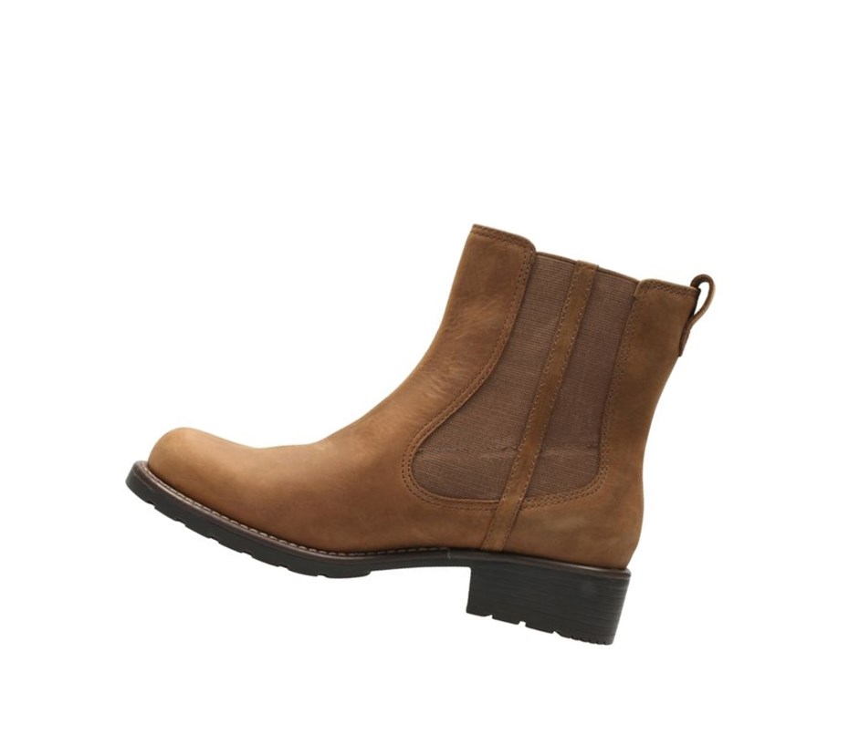 Clarks Orinoco Club Leder Chelsea Boots Damen Braun | DGMF24305
