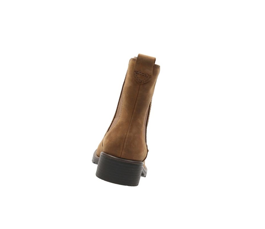 Clarks Orinoco Club Leder Chelsea Boots Damen Braun | DGMF24305