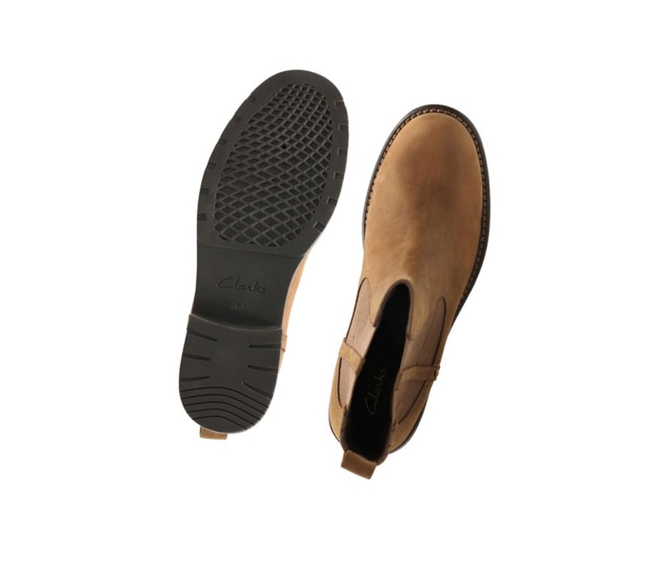 Clarks Orinoco Club Leder Chelsea Boots Damen Braun | DGMF24305