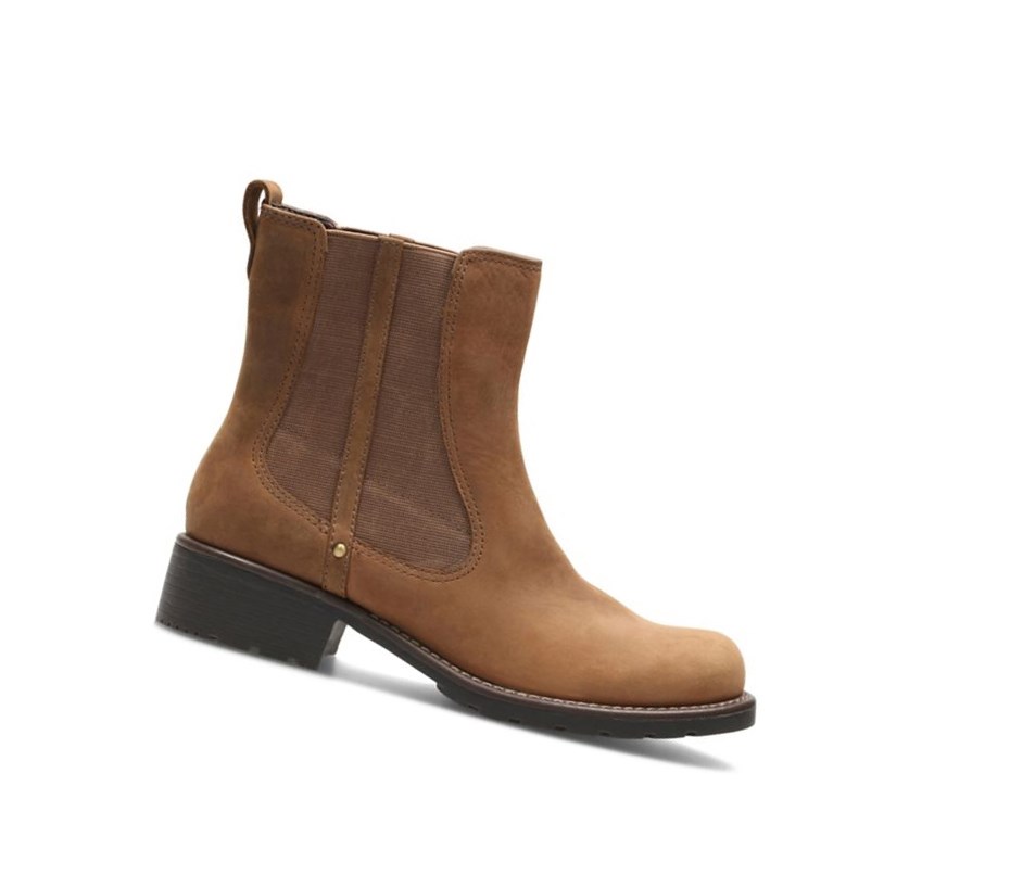 Clarks Orinoco Club Leder Chelsea Boots Damen Braun | DGMF24305
