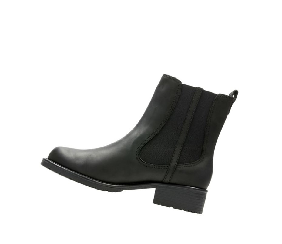 Clarks Orinoco Club Leder Chelsea Boots Damen Schwarz | TMSO01432