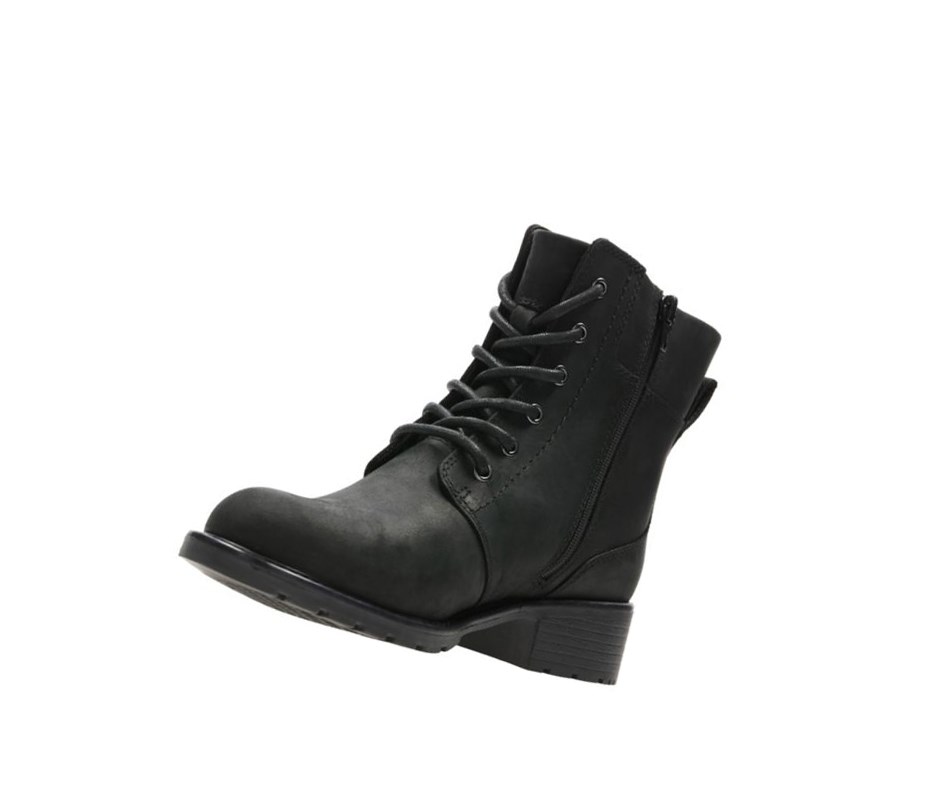Clarks Orinoco Spice Leder Stiefeletten Damen Schwarz | BHWE29470