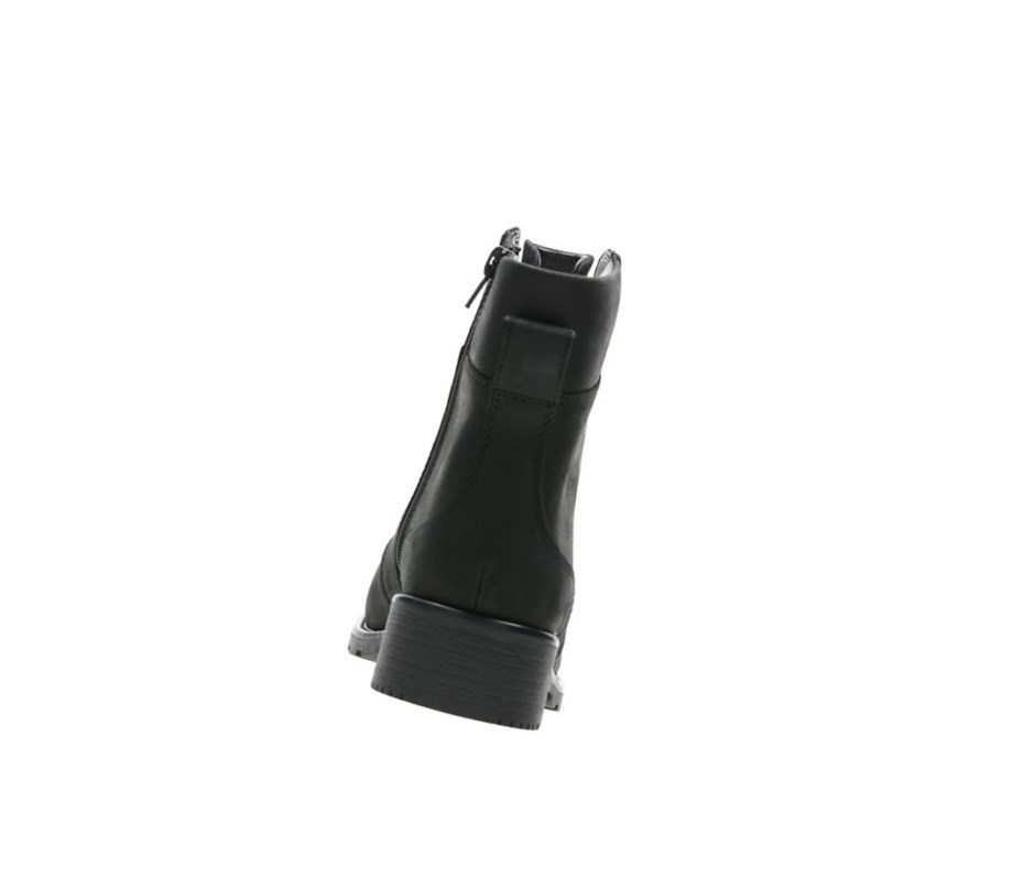 Clarks Orinoco Spice Leder Stiefeletten Damen Schwarz | BHWE29470