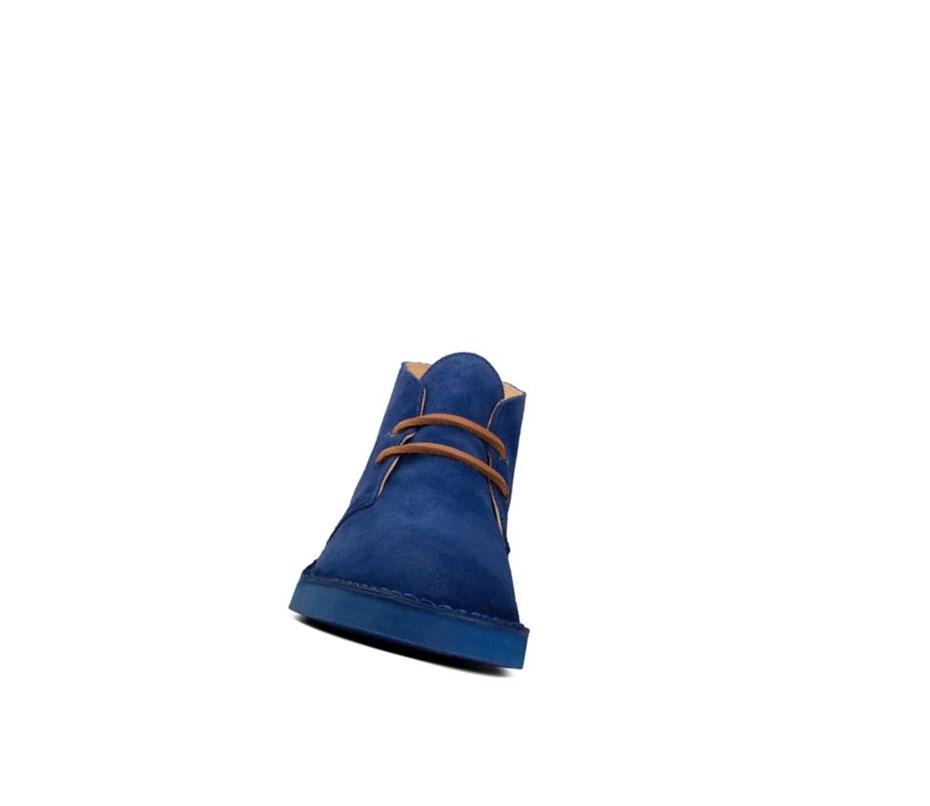 Clarks Ortholite Wildleder Wüstenstiefel Damen Blau | BOWH71645