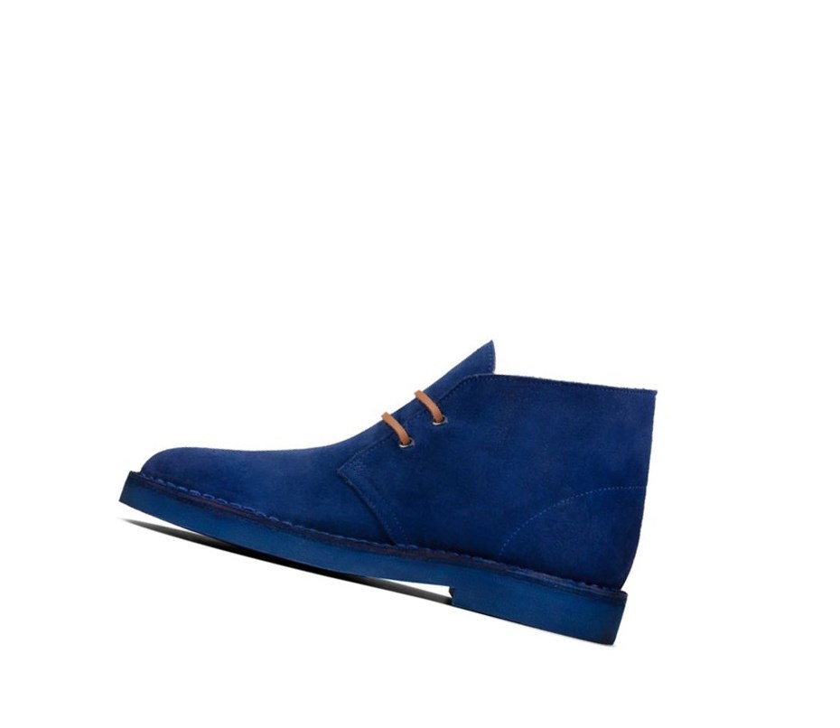 Clarks Ortholite Wildleder Wüstenstiefel Damen Blau | BOWH71645