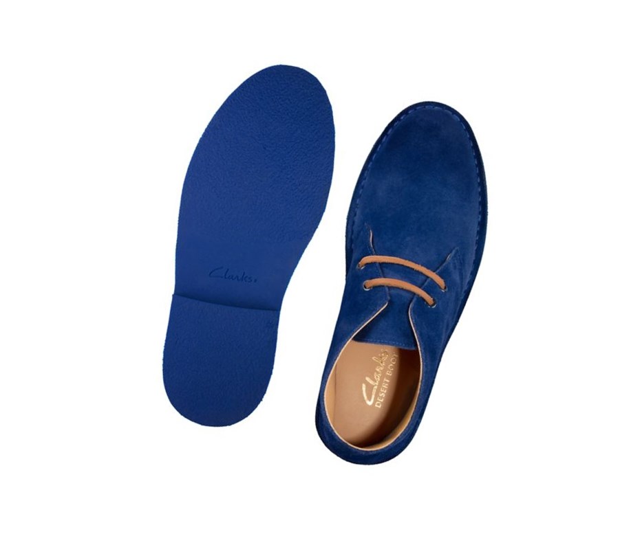 Clarks Ortholite Wildleder Wüstenstiefel Damen Blau | BOWH71645
