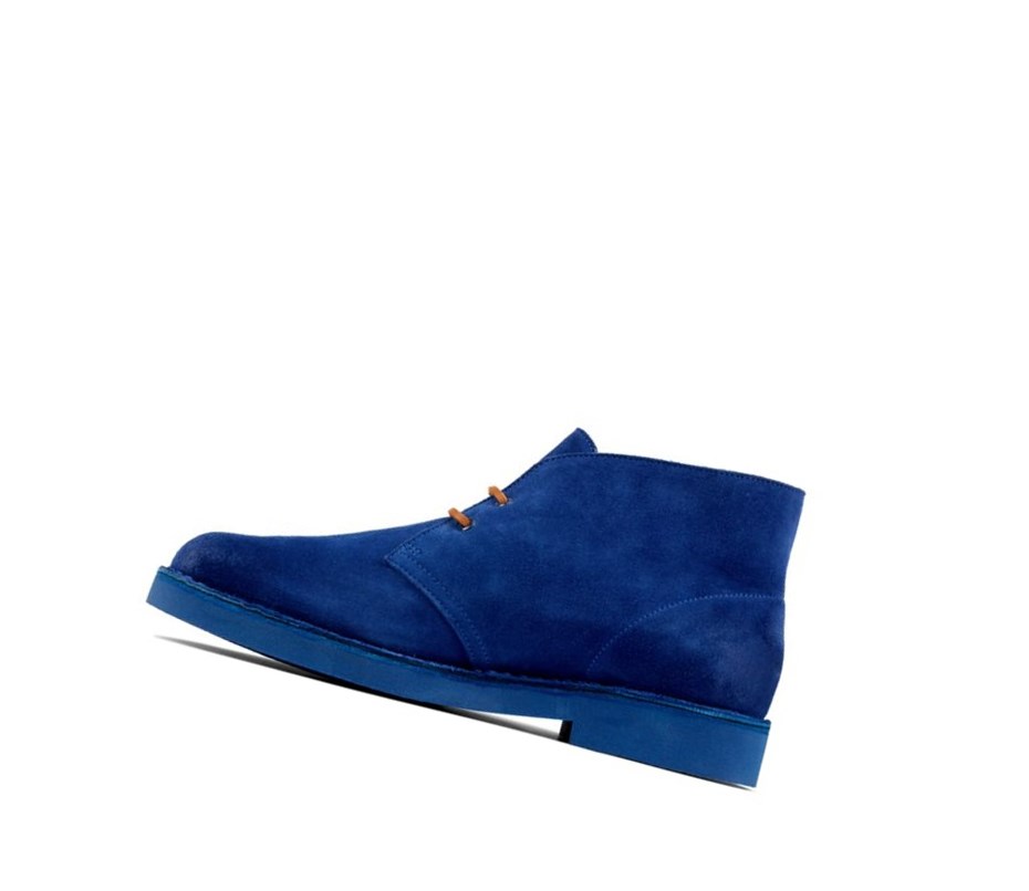 Clarks Ortholite Wildleder Wüstenstiefel Herren Blau | CSXW74529