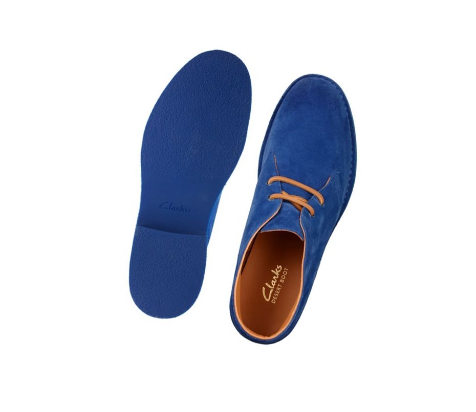 Clarks Ortholite Wildleder Wüstenstiefel Herren Blau | CSXW74529