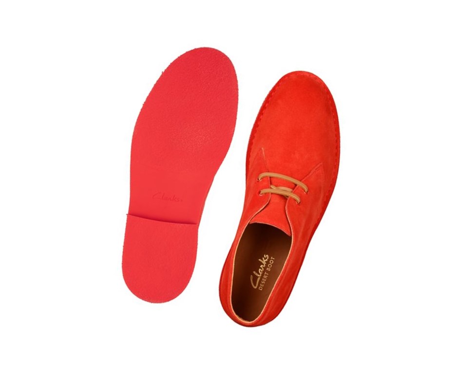 Clarks Ortholite Wildleder Wüstenstiefel Herren Rot | PUWL78045