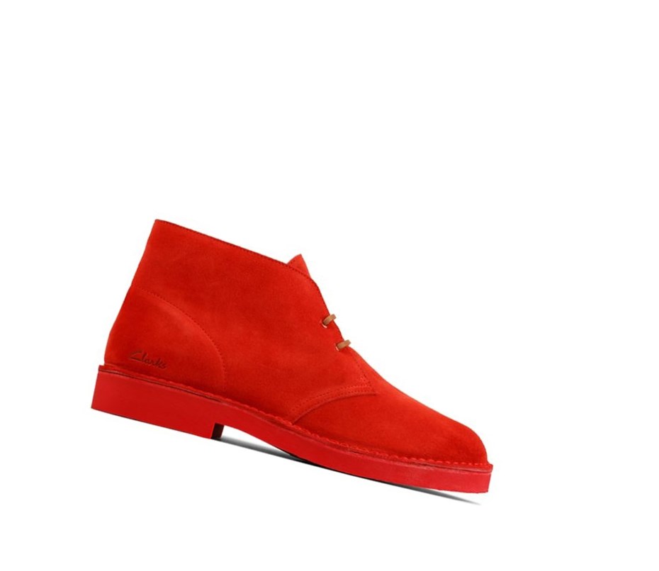 Clarks Ortholite Wildleder Wüstenstiefel Herren Rot | PUWL78045
