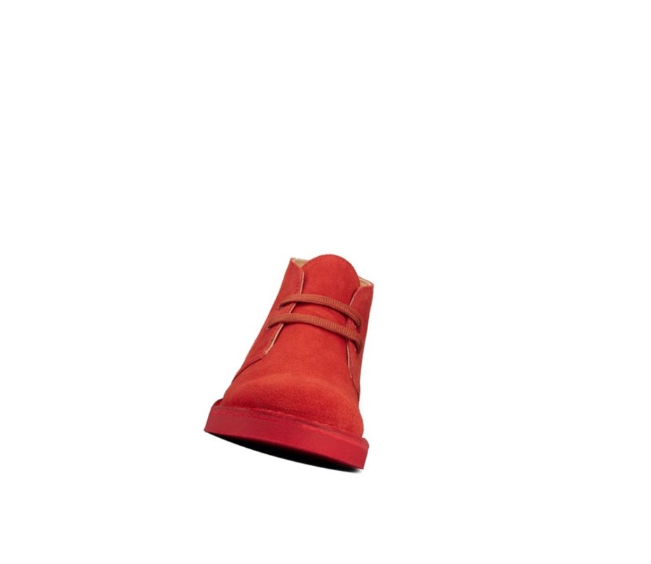 Clarks Ortholite Wildleder Wüstenstiefel Damen Rot | WNYV98043