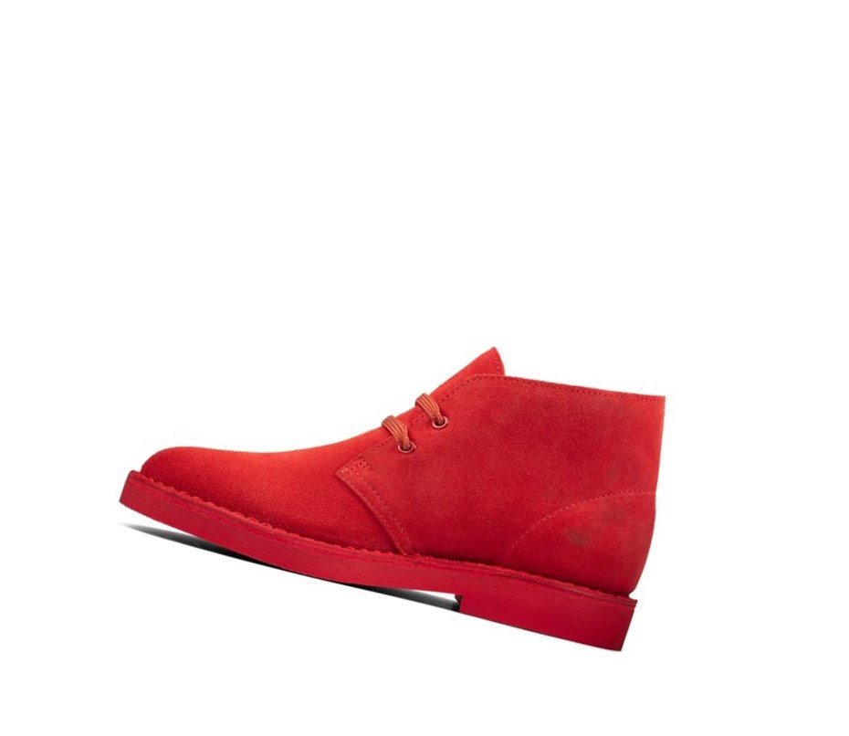 Clarks Ortholite Wildleder Wüstenstiefel Damen Rot | WNYV98043
