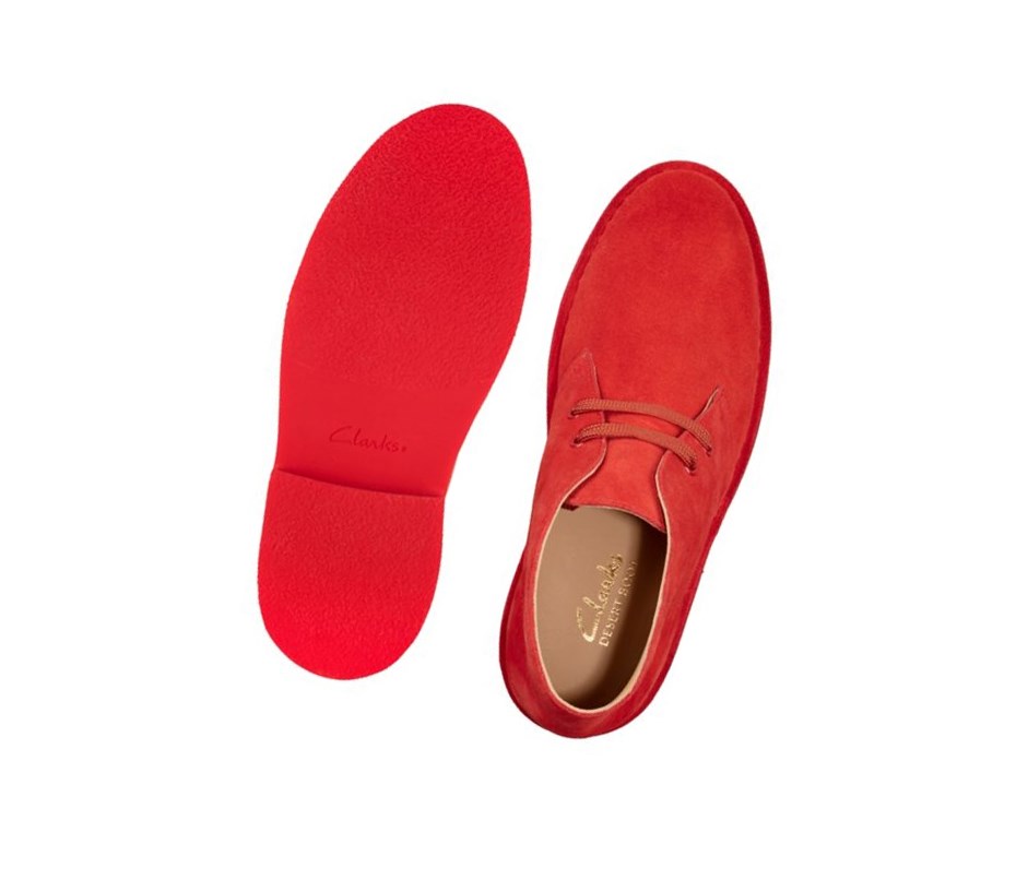 Clarks Ortholite Wildleder Wüstenstiefel Damen Rot | WNYV98043