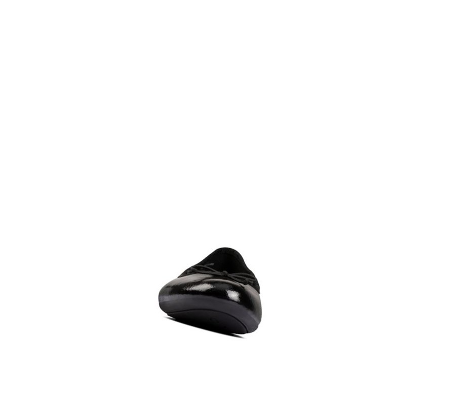 Clarks Patale Lack Leder Ballerinas Damen Schwarz | XQEF52186