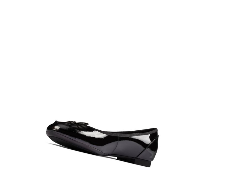 Clarks Patale Lack Leder Ballerinas Damen Schwarz | XQEF52186